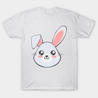 Cute Easter Bunny Face Graphic T-Shirt